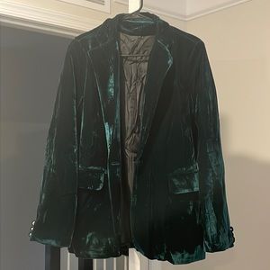 Lardy Women 1 Button Velvet Blazer Coat Slim Fit Casual Lapel Office Jacket Suit